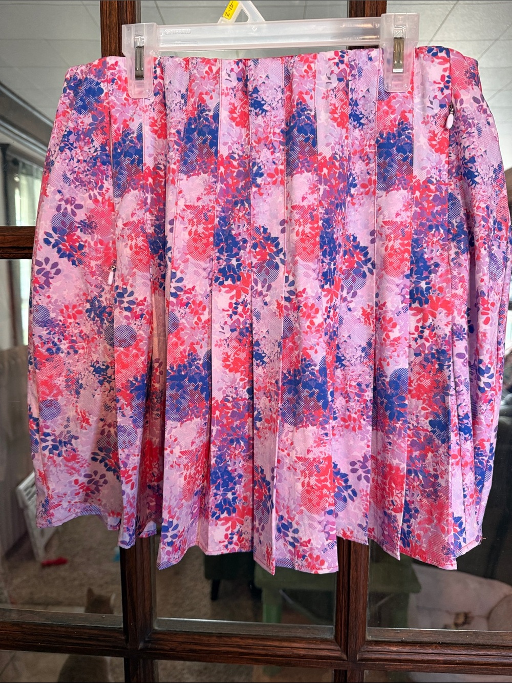 Kyodan Golf Womens Pleated Floral Yoga Skort Pink Purple Blue USK3360 Medium NWT